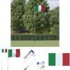 The Living Store Italien flag og flagstang 5,55 m aluminium - Flag & vimpler