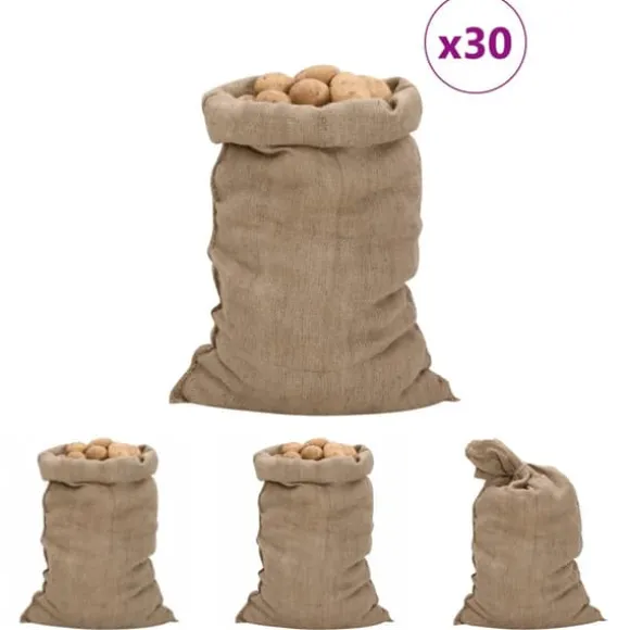 The Living Store jutesække 30 stk. 60x105 cm 100 % jute 340 g/m2 - Kufferter & tasker