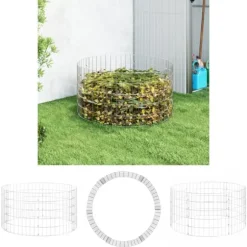 The Living Store kompostbeholder Ø100x50 cm galvaniseret stål - Kompostbeholdere