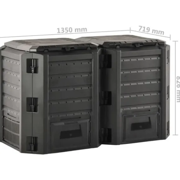The Living Store kompostbeholder 800 l sort - Kompostbeholdere