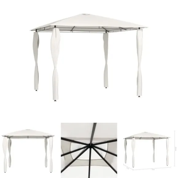 The Living Store med stolpeovertræk 3x3x2,6 m 160 g/m² cremefarvet - Festtelte & havepavilloner
