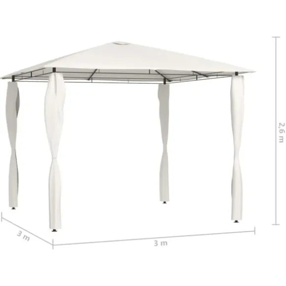 The Living Store med stolpeovertræk 3x3x2,6 m 160 g/m² cremefarvet - Festtelte & havepavilloner
