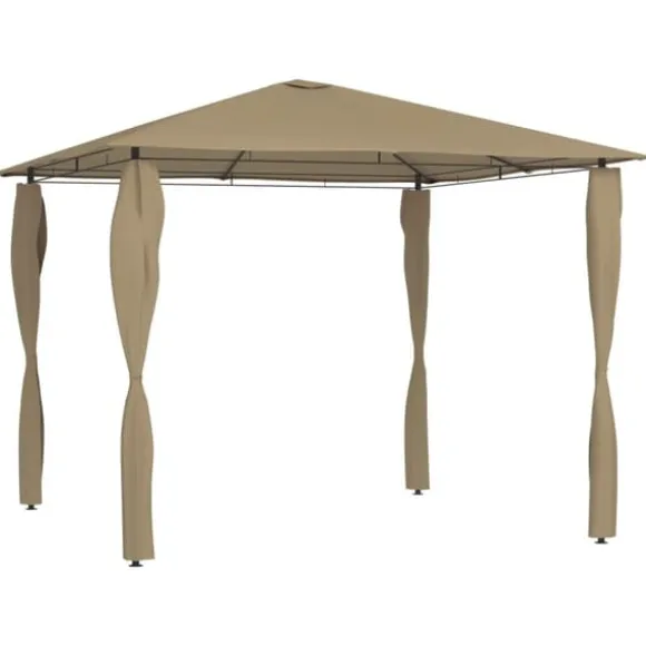 The Living Store med stolpeovertræk 3x3x2,6 m 160 g/m² gråbrun - Festtelte & havepavilloner