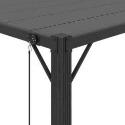 The Living Store pavillon med lameltag 3x4 m aluminium og stof antracitgrå - Festtelte & havepavilloner