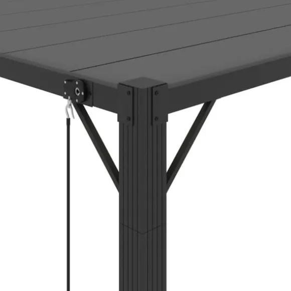 The Living Store pavillon med lameltag 3x4 m aluminium og stof antracitgrå - Festtelte & havepavilloner