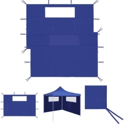 The Living Store pavillonvægge med vinduer 2 stk. blå - Festtelte & havepavilloner – tilbehør