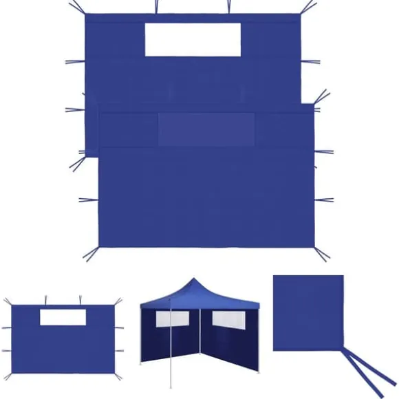 The Living Store pavillonvægge med vinduer 2 stk. blå - Festtelte & havepavilloner – tilbehør