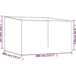 The Living Store pavillon 4x4 m 180 g/m² stof og stål hvid - Festtelte & havepavilloner