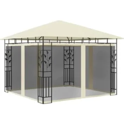 The Living Store pavillon med myggenet 3x3x2,73 m 180 g/m² cremefarvet - Festtelte & havepavilloner