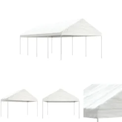 The Living Store pavillon med tag 8,92x4,08x3,22 m polyethylen hvid - Festtelte & havepavilloner