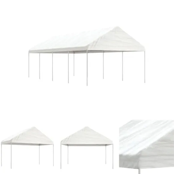 The Living Store pavillon med tag 8,92x4,08x3,22 m polyethylen hvid - Festtelte & havepavilloner