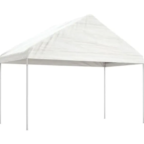 The Living Store pavillon med tag 4,46x4,08x3,22 m polyethylen hvid - Festtelte & havepavilloner