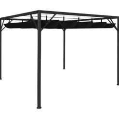 The Living Store pavillon med sammenrulleligt tag 3x3 m antracitgrå - Festtelte & havepavilloner