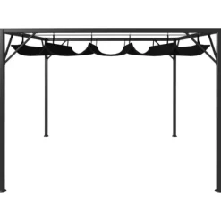 The Living Store pavillon med sammenrulleligt tag 3x3 m antracitgrå - Festtelte & havepavilloner