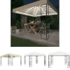 The Living Store pavillon med LED-lyskæder 3x3 m stof cremefarvet - Festtelte & havepavilloner