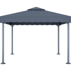 The Living Store pavillon med LED-lyskæder 300x300 cm aluminium antracitgrå - Festtelte & havepavilloner
