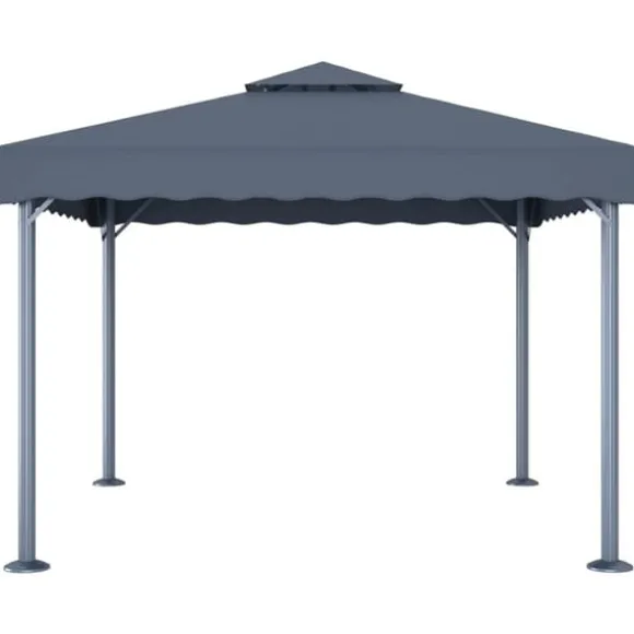The Living Store pavillon med LED-lyskæder 300x300 cm aluminium antracitgrå - Festtelte & havepavilloner