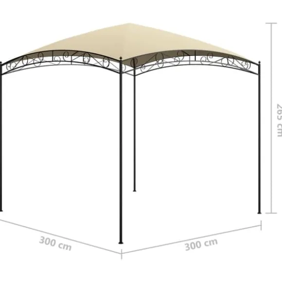 The Living Store pavillon 3x3x2,65 m 180 g/m² cremefarvet - Festtelte & havepavilloner