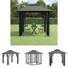 The Living Store pavillon med sidevægge 300x300x270 cm stål antracitgrå - Festtelte & havepavilloner
