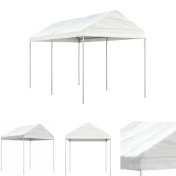 The Living Store pavillon med tag 4,46x2,28x2,69 m polyethylen hvid - Festtelte & havepavilloner