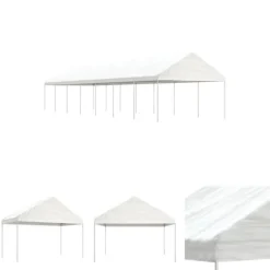 The Living Store pavillon med tag 15,61x4,08x3,22 m polyethylen hvid - Festtelte & havepavilloner