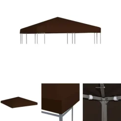 The Living Store pavillontopdække 310 g/m² 3 x 3 m brun - Festtelte & havepavilloner – tage