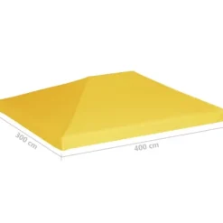 The Living Store pavillontopdække 270 g/m² 4x3 m gul - Festtelte & havepavilloner – tage