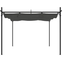 The Living Store pergola med sammenrulleligt tag 295x292x230 cm antracitgrå - Festtelte & havepavilloner