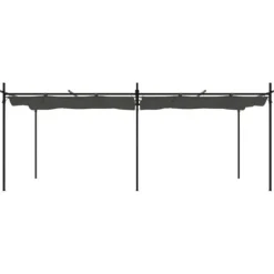The Living Store pergola med sammenrulleligt tag 589x292x230 cm antracitgrå - Festtelte & havepavilloner