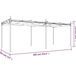 The Living Store pergola med sammenrulleligt tag 589x292x230 cm antracitgrå - Festtelte & havepavilloner
