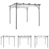 The Living Store pergola med tilbagetrækkeligt tag 3x3 m stål cremefarvet - Havebuer, espalierer & pergolaer