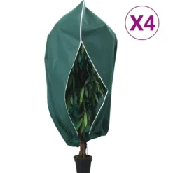 The Living Store plantebeskyttelse med lynlås 4 stk. 70 g/m² 1,2x1,8 m - Havearbejde – tilbehør