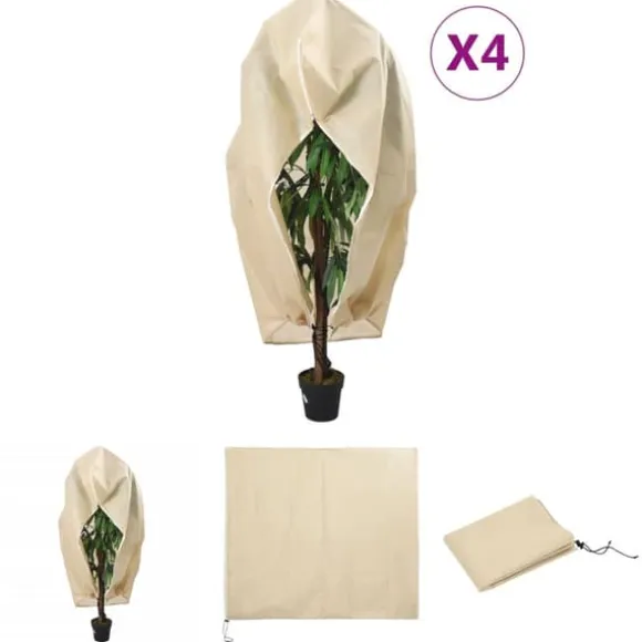 The Living Store plantebeskyttelse med lynlås 4 stk. 70 g/m² 3,93x3,5 m - Havearbejde – tilbehør
