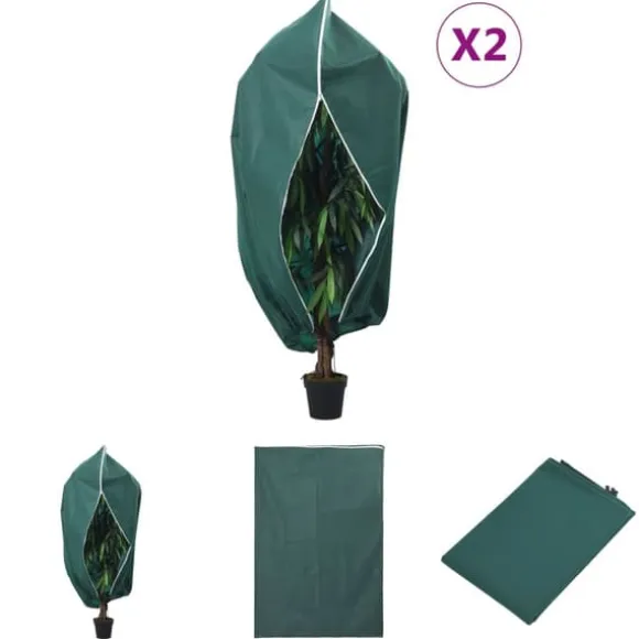 The Living Store plantebeskyttelse med lynlås 2 stk. 70 g/m² 1,2x1,8 m - Havearbejde – tilbehør