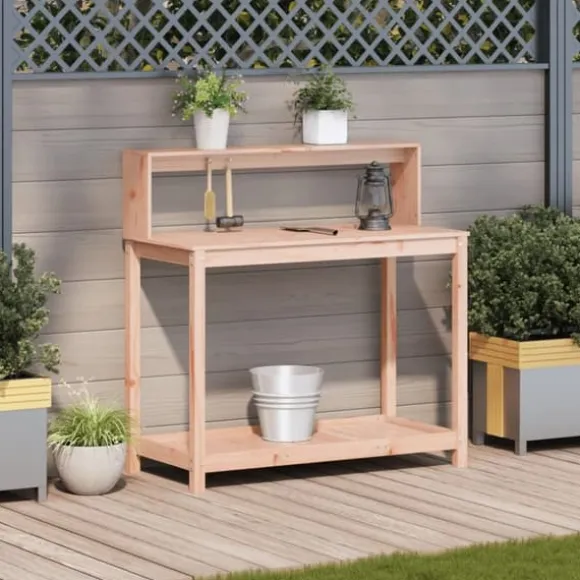 The Living Store plantebord med hylder 108x50x109,5 cm massivt douglasgran - Planteborde