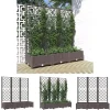 The Living Store plantekasse med espalier 120x40x121,5 cm PP brun - Plantekrukker