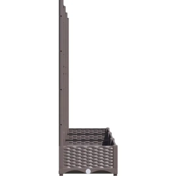 The Living Store plantekasse med espalier 120x40x121,5 cm PP brun - Plantekrukker