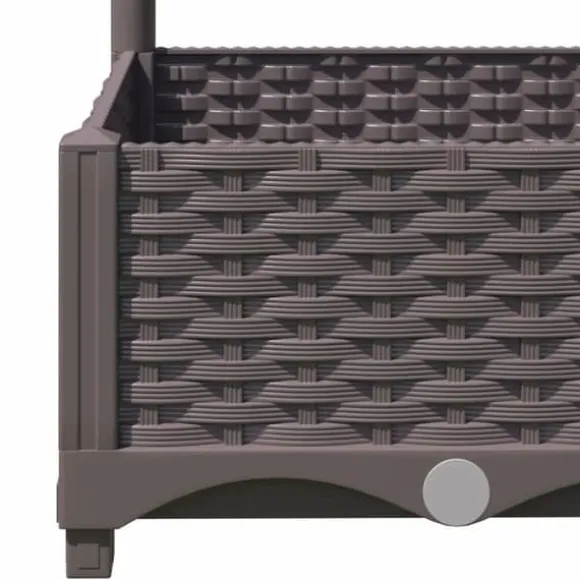 The Living Store plantekasse med espalier 120x40x121,5 cm PP brun - Plantekrukker