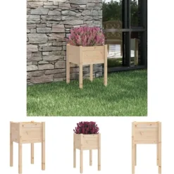 The Living Store plantekasse 50x50x70 cm massivt fyrretræ - Plantekrukker