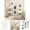 The Living Store plantestativ 104,5x25x109,5 cm massivt fyrretræ hvid - Planteborde