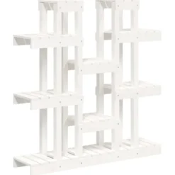 The Living Store plantestativ 104,5x25x109,5 cm massivt fyrretræ hvid - Planteborde