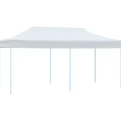 The Living Store pop op-festtelt 3x6 m med sidevægge foldbart stål hvid - Festtelte & havepavilloner