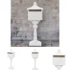 The Living Store postkasse med piedestal aluminium vintagestil rustbestandig hvid - Postkasser