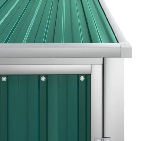 The Living Store redskabsskur til haven 88x89x161 cm galvaniseret stål grøn - Skure & Redskabsskure