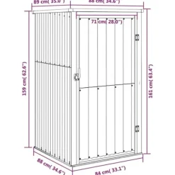 The Living Store redskabsskur til haven 88x89x161 cm galvaniseret stål grøn - Skure & Redskabsskure