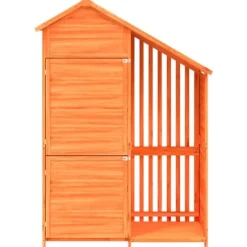 The Living Store redskabsskur til haven 120x53,5x170 cm massivt fyrretræ brun - Skure & Redskabsskure