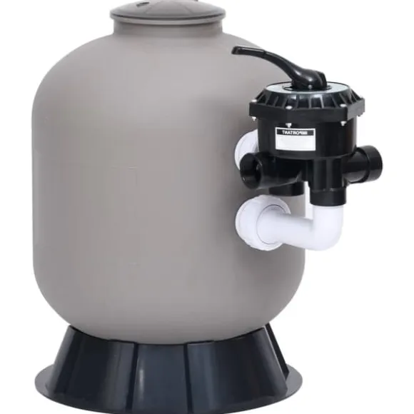 The Living Store sandfilter til pool med sidemontering 6-vejsventil grå - Pool & spa – filtre