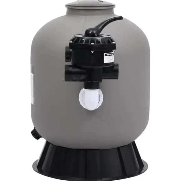 The Living Store sandfilter til pool med sidemontering 6-vejsventil grå - Pool & spa – filtre