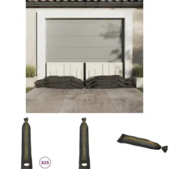 The Living Store sandsække 25 stk. 103x25 cm HDPE mørkegrøn - Opbevaring til industri