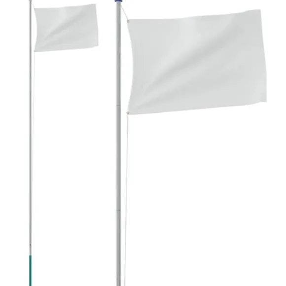 The Living Store sektionsinddelt flagstang 6,23 m aluminium sølvfarvet - Flag & vimpler